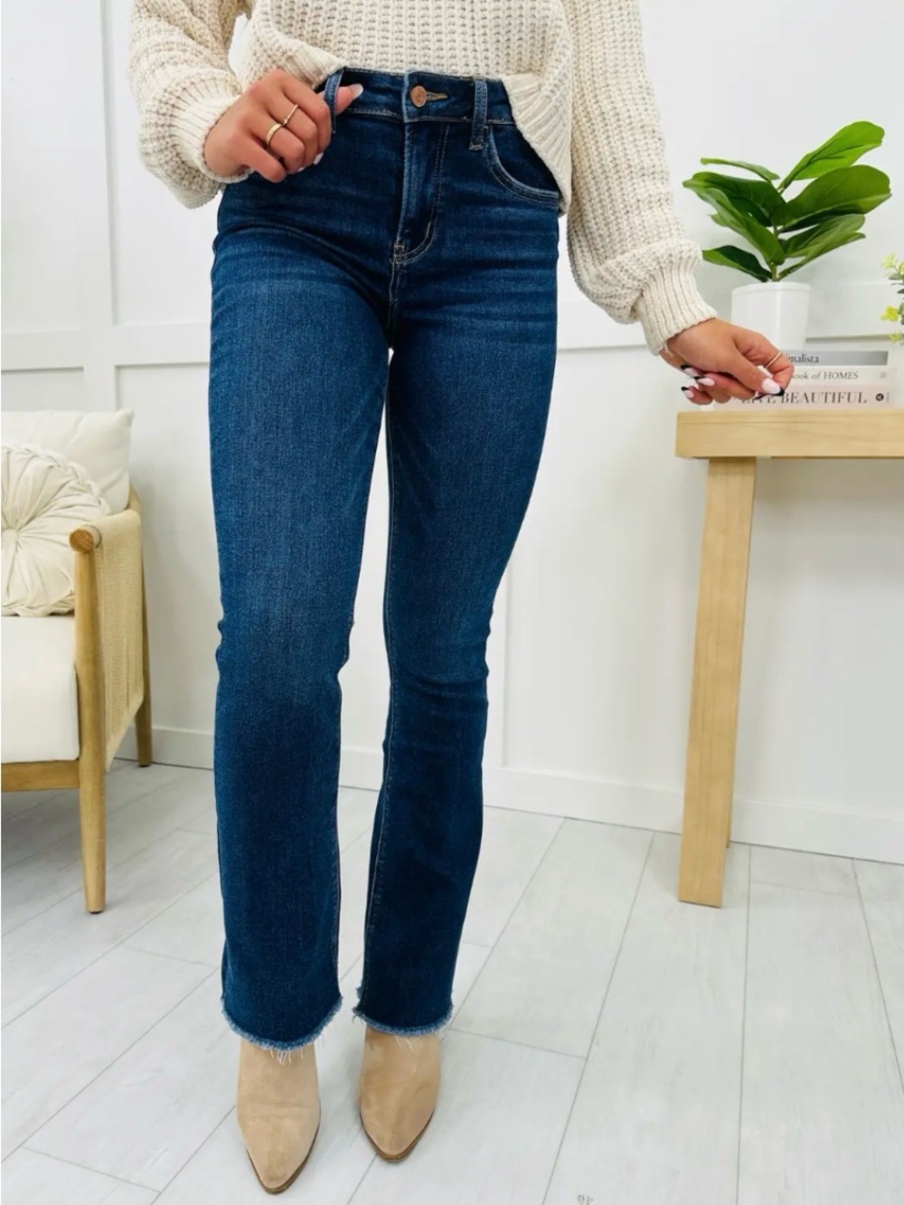 High-Rise Dark Blue Women’s Bootcut Jeans